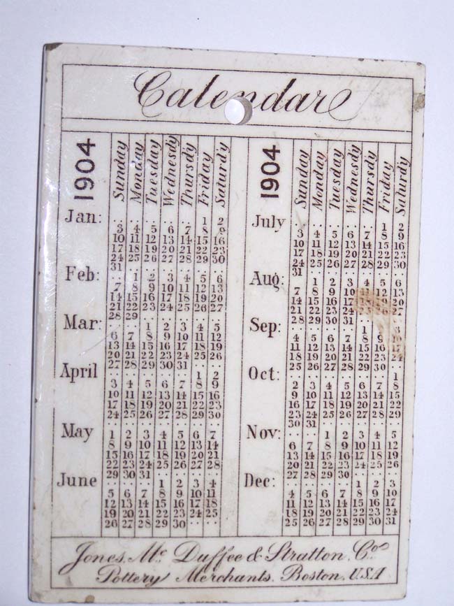 ACeramic Calendar Tile for the year 1904 featuring the U.S. Frigate Constitution — image 2